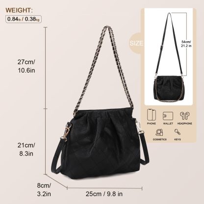 Light luxury diamond chain pleated crossbody bag - Image 5