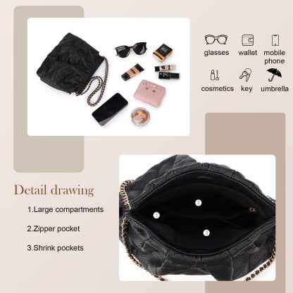 Light luxury diamond chain pleated crossbody bag - Image 4
