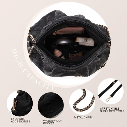 Light luxury diamond chain pleated crossbody bag - Image 3