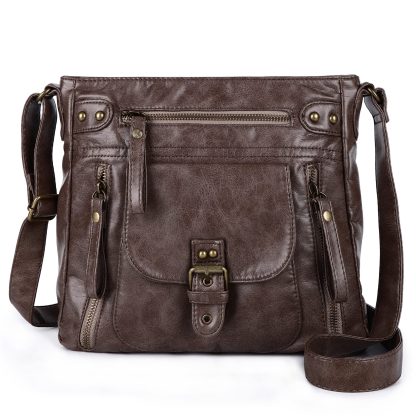 Vintage distressed shoulder crossbody bag