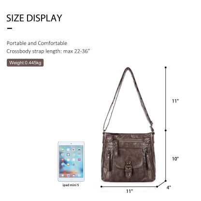 Vintage distressed shoulder crossbody bag - Image 5