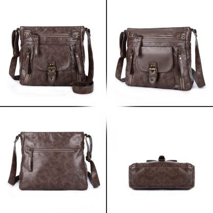 Vintage distressed shoulder crossbody bag - Image 4