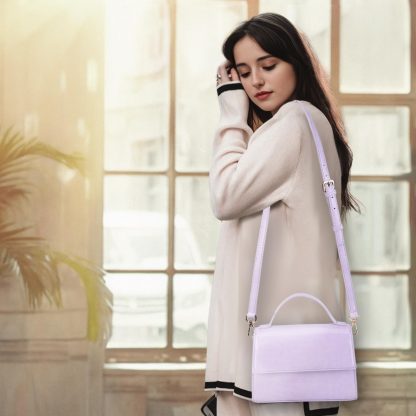 Lilac crocodile pattern handbag crossbody bag - Image 7