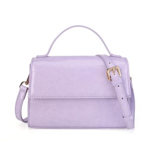 Lilac crocodile pattern handbag crossbody bag