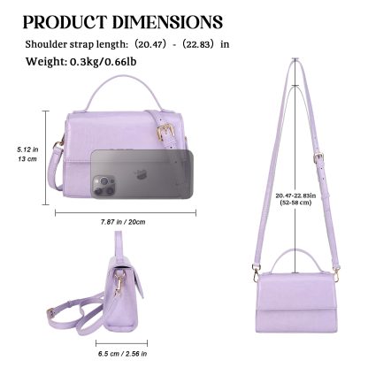 Lilac crocodile pattern handbag crossbody bag - Image 5