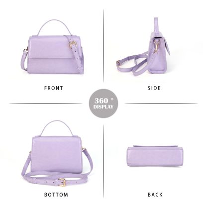 Lilac crocodile pattern handbag crossbody bag - Image 4