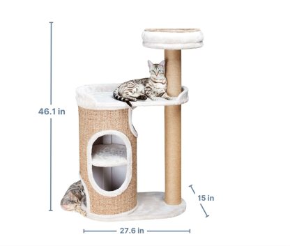 Comfortable multi-level cat climbing frame with scratching posts and cat bed - Image 7
