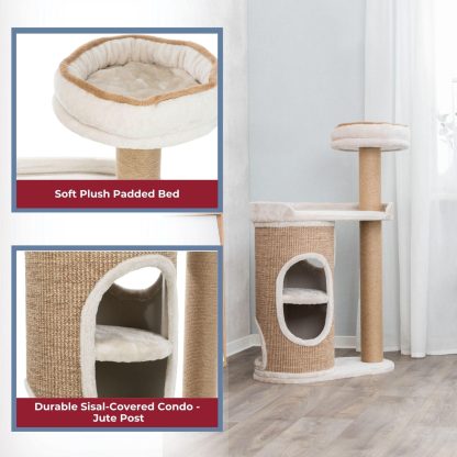 Comfortable multi-level cat climbing frame with scratching posts and cat bed - Image 2