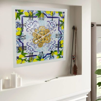 Sicilian lemon style art wall clock - Image 3