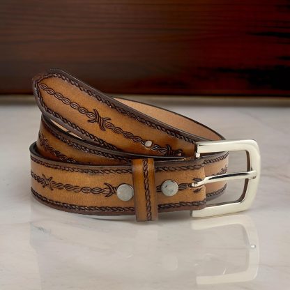 Western style hand-carved belt - Image 7