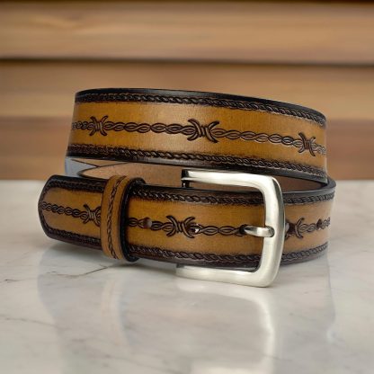 Western style hand-carved belt - Image 6