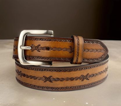 Western style hand-carved belt - Image 2