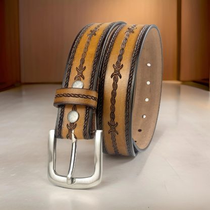 Western style hand-carved belt - Image 4