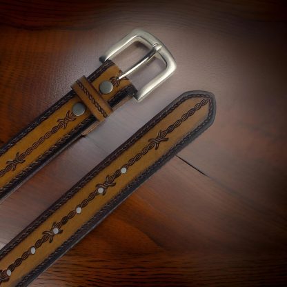 Western style hand-carved belt - Image 3