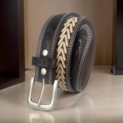 Braided contrast-color carved belt - Image 6
