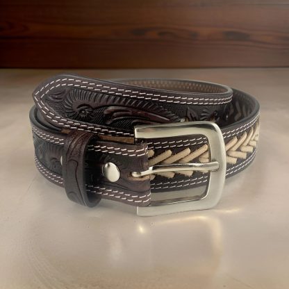 Braided contrast-color carved belt - Image 3