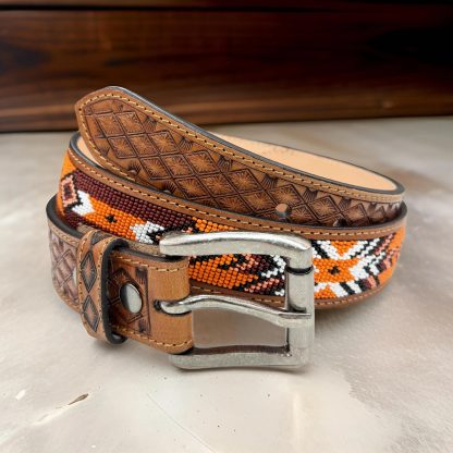 Indian style hand-woven beaded belt - Image 7