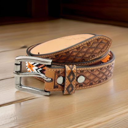 Indian style hand-woven beaded belt - Image 6