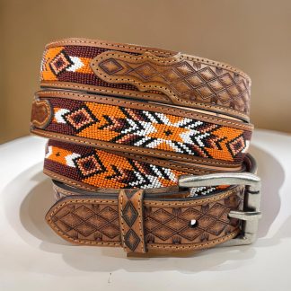 Indian style hand-woven beaded belt
