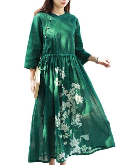 Embroidered ramie long skirt - Image 7