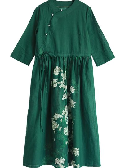 Embroidered ramie long skirt - Image 2