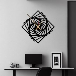 Geometric spiral wall clock