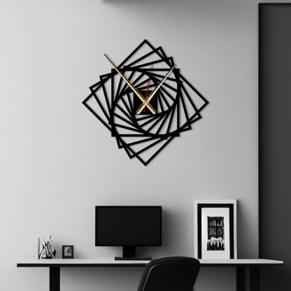 Geometric spiral wall clock