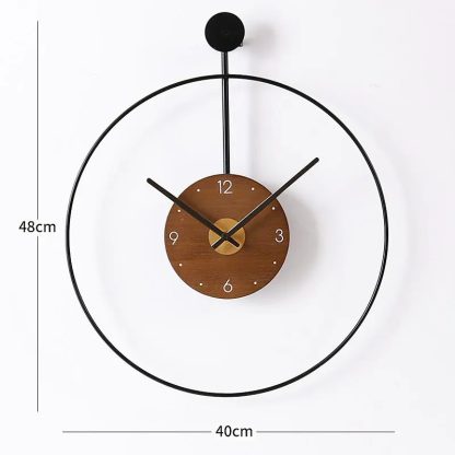 Creative iron and wooden wall clock - Image 3