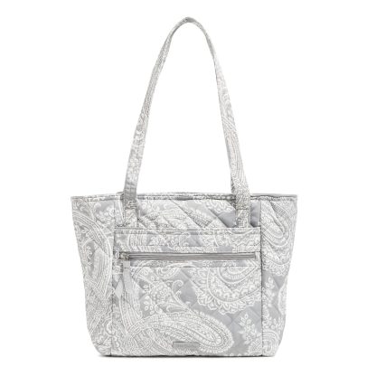 Paisley Light Grey Quilted Tote - Image 4