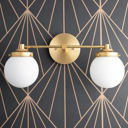 Brass light and shadow aesthetic double ball wall lamp - Image 4