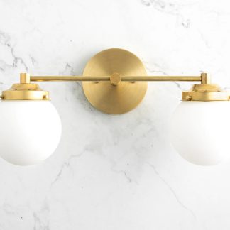 Brass light and shadow aesthetic double ball wall lamp