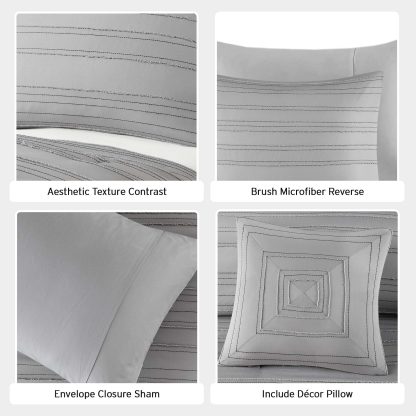Striped cotton-blend bedding - Image 3