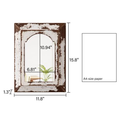 Retro distressed double frame decorative mirror - Image 6