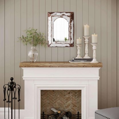 Retro distressed double frame decorative mirror - Image 5