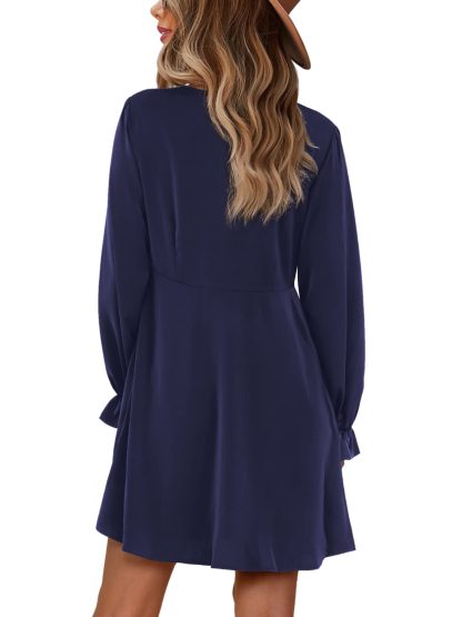 French Vintage V-Neck Dress - Image 4