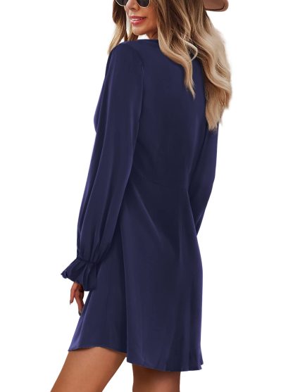 French Vintage V-Neck Dress - Image 2