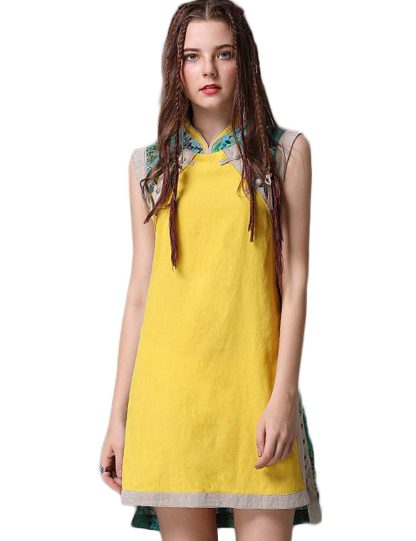 Contrast color panel sleeveless dress - Image 6
