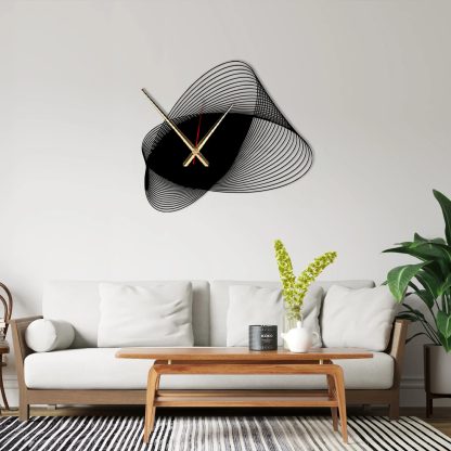 Artistic black silk spiral wall clock - Image 6