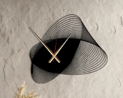 Artistic black silk spiral wall clock - Image 5