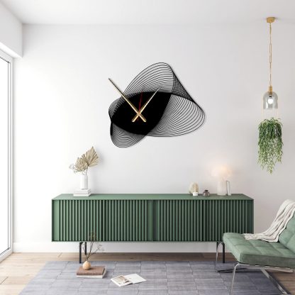 Artistic black silk spiral wall clock - Image 4