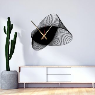 Artistic black silk spiral wall clock
