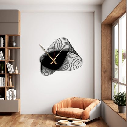 Artistic black silk spiral wall clock - Image 2