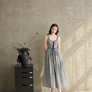 Retro Plaid Slip Dress