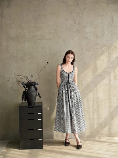 Retro Plaid Slip Dress
