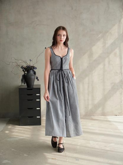 Retro Plaid Slip Dress - Image 3