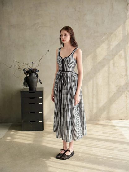 Retro Plaid Slip Dress - Image 2