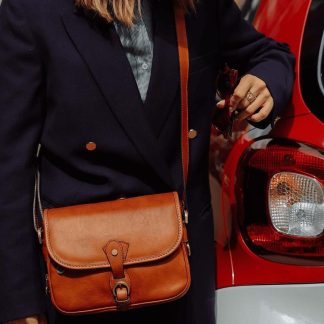 Handmade leather crossbody bag
