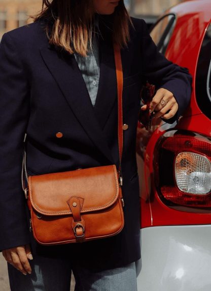 Handmade leather crossbody bag