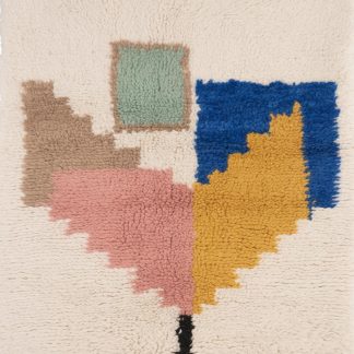 Moroccan style colorful geometric rug