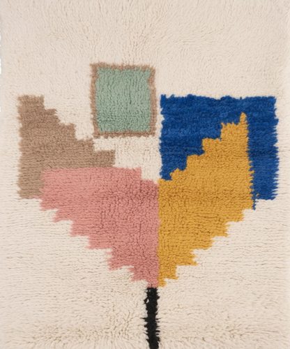Moroccan style colorful geometric rug